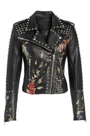  Embroidered Studded Moto Jacket