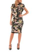  Floral Slash-neck Dress