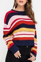  Striped Long-sleeve Sweater
