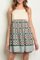  Cream Print Dress