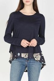  Floral Print Contrast-top