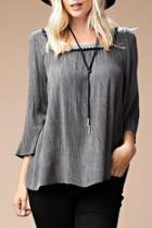  Jacquard Trim Top