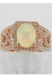  14k Rose Gold Opal And Diamond Engagement Ring Size 7 October Gemstone