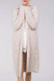  Fuzzy-alpaca Hooded Cardigan