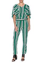  Green Striped Jumpsuit