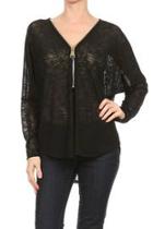 Black Zipper Top
