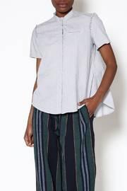  Blue Button-down Top