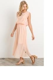  Peach Midi Dress