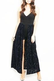  Blue-black Swirl Maxi-romper