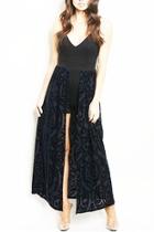  Blue-black Swirl Maxi-romper