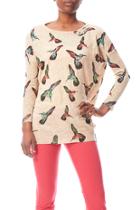  Hummingbird Print Sweater