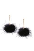  Fur Pompom Earrings