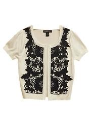  Black-lace White Sweater