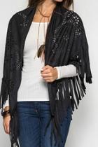  Suede Fringe Shawl