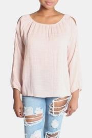  Pink Shoulder Cut Blouse