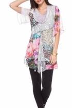  Patchwork Floral Tunic