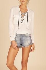  Linen Lace-up Shirt