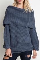  Foldover Cable Sweater