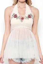  Mesh Embroidered Top