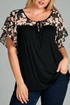  Black Short Sleeve Top