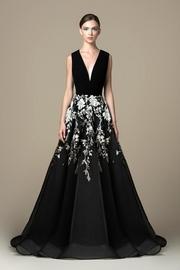  V-neck Crepe Gown