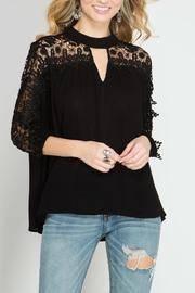 Lace High Neck Top