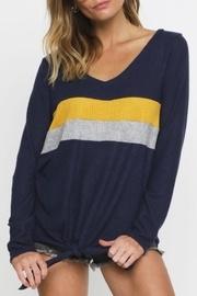  Tie-front Color-block Top