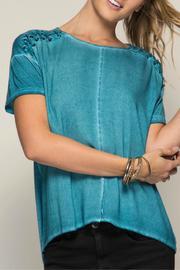  Lace Up Shoulder Top