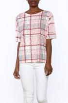  Houndstooth Print Top
