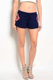  Navy Embroidered Shorts