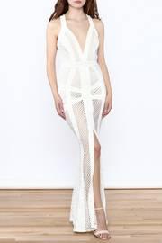  White Netted Maxi Dress