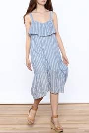  Blue Stripe Print Dress