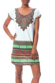  Short Sleeve Print Dress