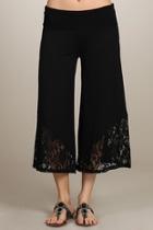  Lace Inset Gaucho-pants