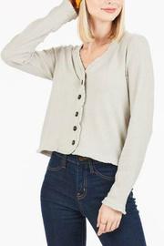  Waffle Button Front Top