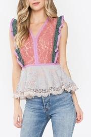  Color-block Lace Top