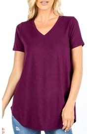  V-neck Tee - Dark Plum