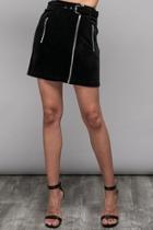  Velvet Moto Skirt