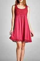  Crimson Embroidery Dress