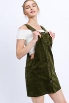  Green Corduroy Mini-dress