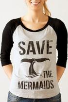  Save Mermaids Raglan