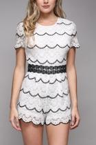  Short-sleeve Lace Romper