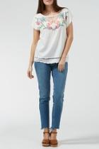  Tropical Embroidered Top
