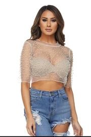 Pearl Mesh Crop-top