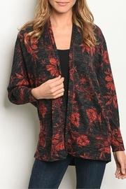  Blk/red Floral Cardigan