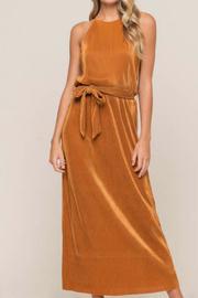  High Neck Plisse Dress