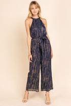  Halter Jumpsuit With Lurex Detail