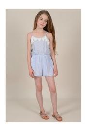 Striped Romper W/lace