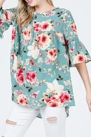  Teal Floral Top