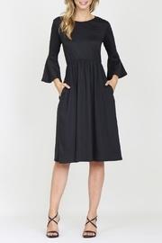  Bell-sleeve-midi Pocket Dress